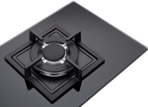 Domino 1-FLAMMIG Glas Gaskochfeld Wok Brenner Erdgas 1Z-KHGW obere Ansicht