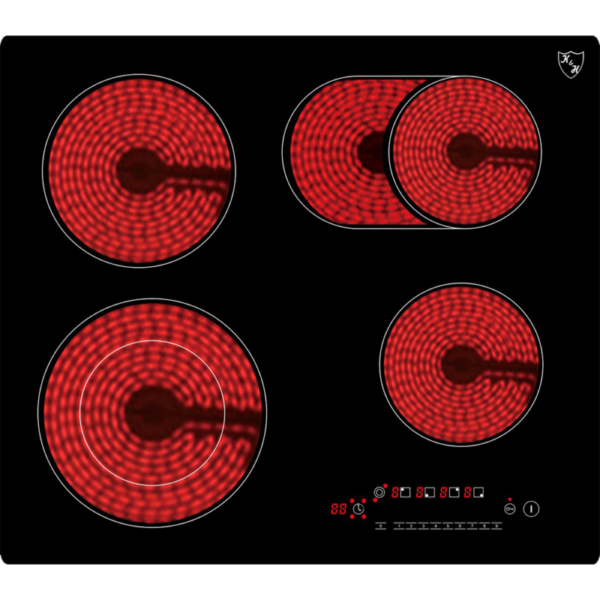 K&H 4 Zonen Glaskeramikkochfeld 59cm Elektro Autark Rahmenlos NC-7206