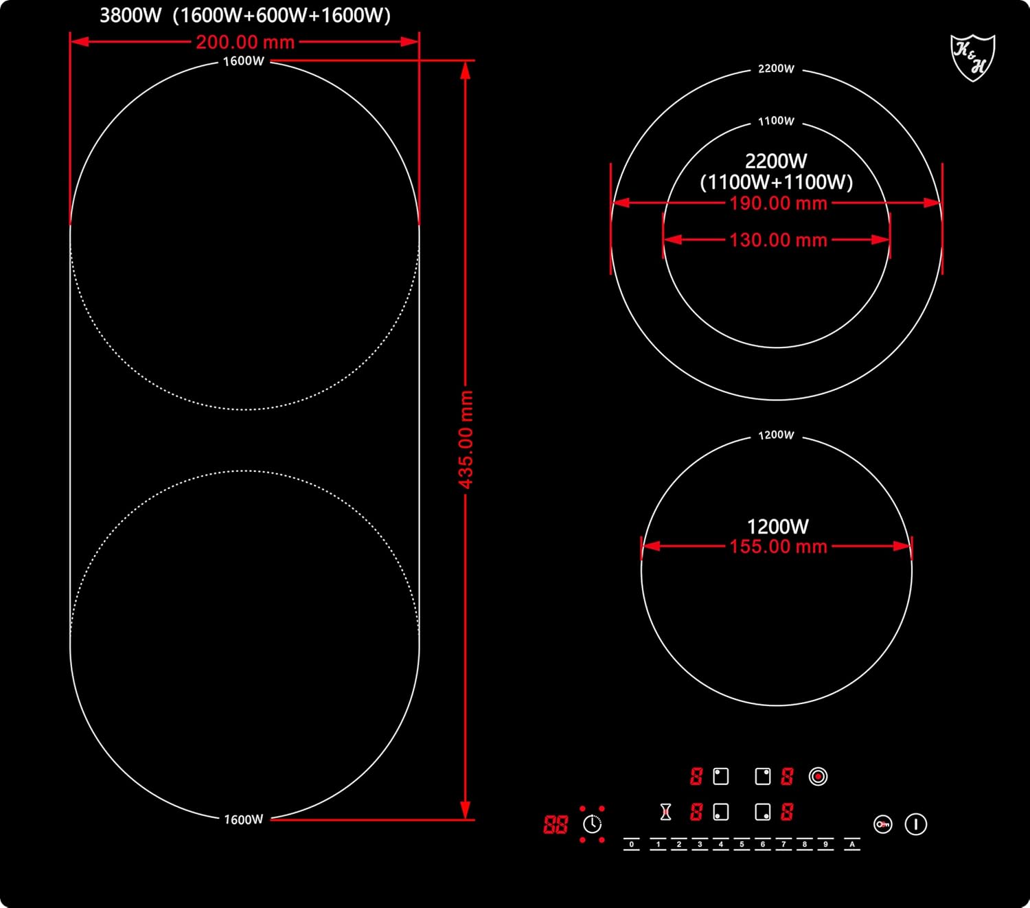 K&H Glaskeramikkochfeld NCD-7207D – Bild 4