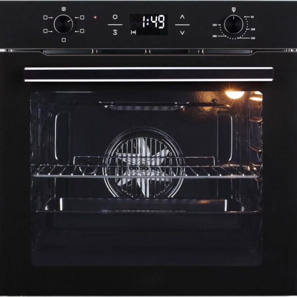 K&H Einbau-Backofen 60 cm, Autark, LED Display, Energieeffizienzklasse A, Wärmeschutzverglasung, Full-Black-Design, 75 l Volumen, Umluft, 75L-ED